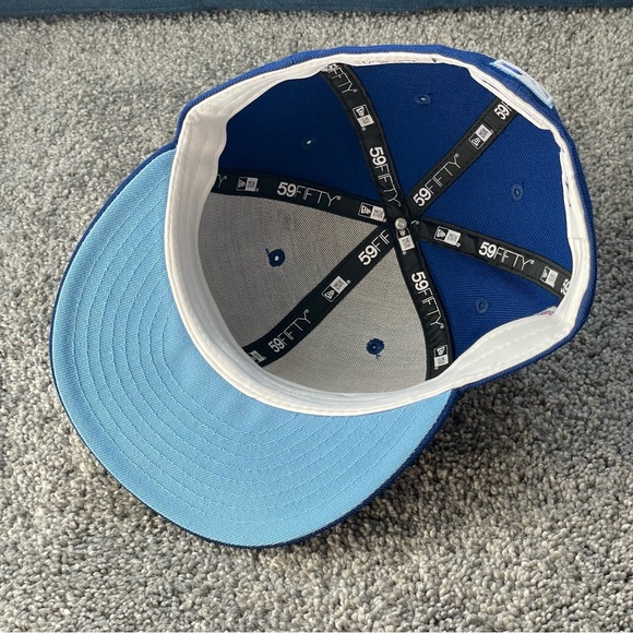 New Era New York Mets Fitted Hat 2000Subway Series patch Icy Blue UV Size 7 1/4 - Picture 8 of 10